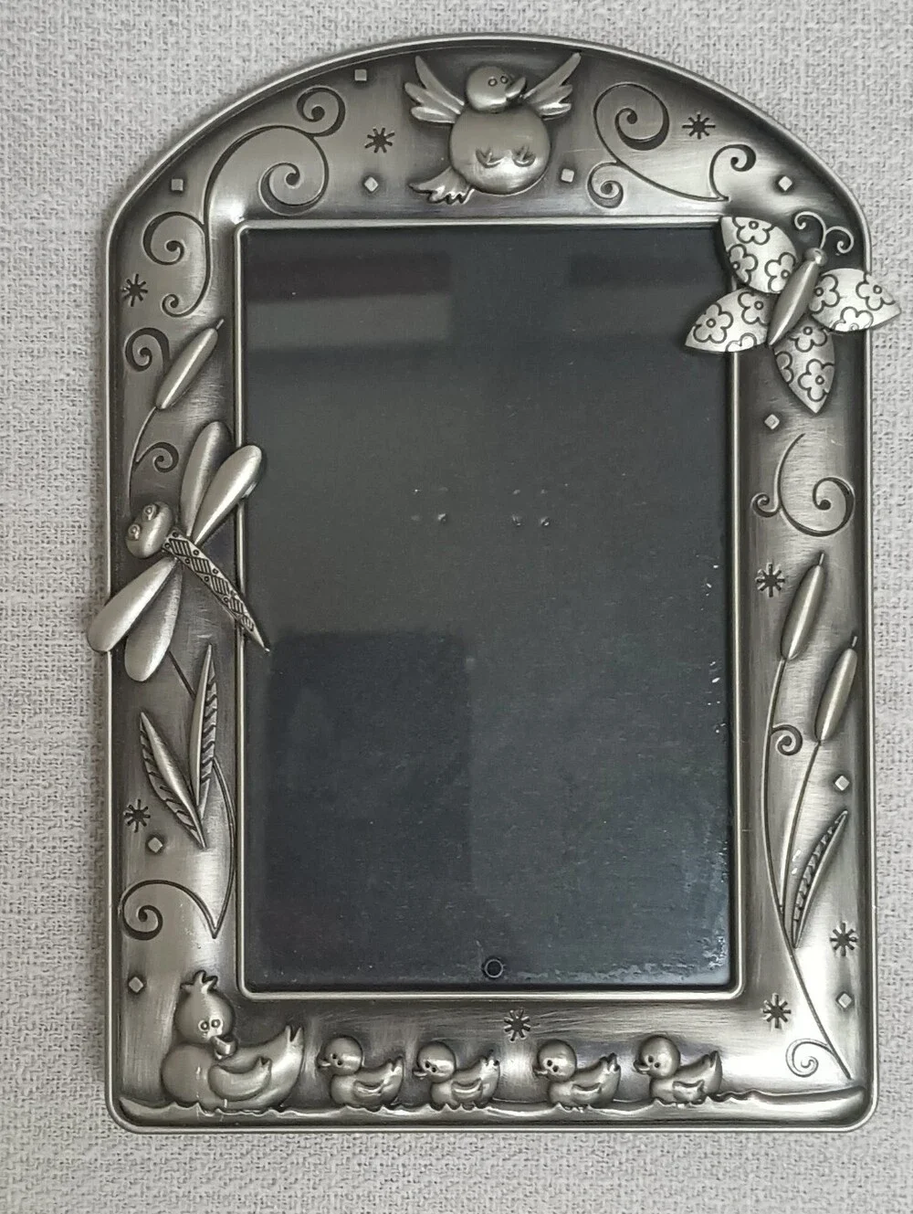 Fetco Pewter Whimsical Duck & Dragonfly Picture Frame 4x6
